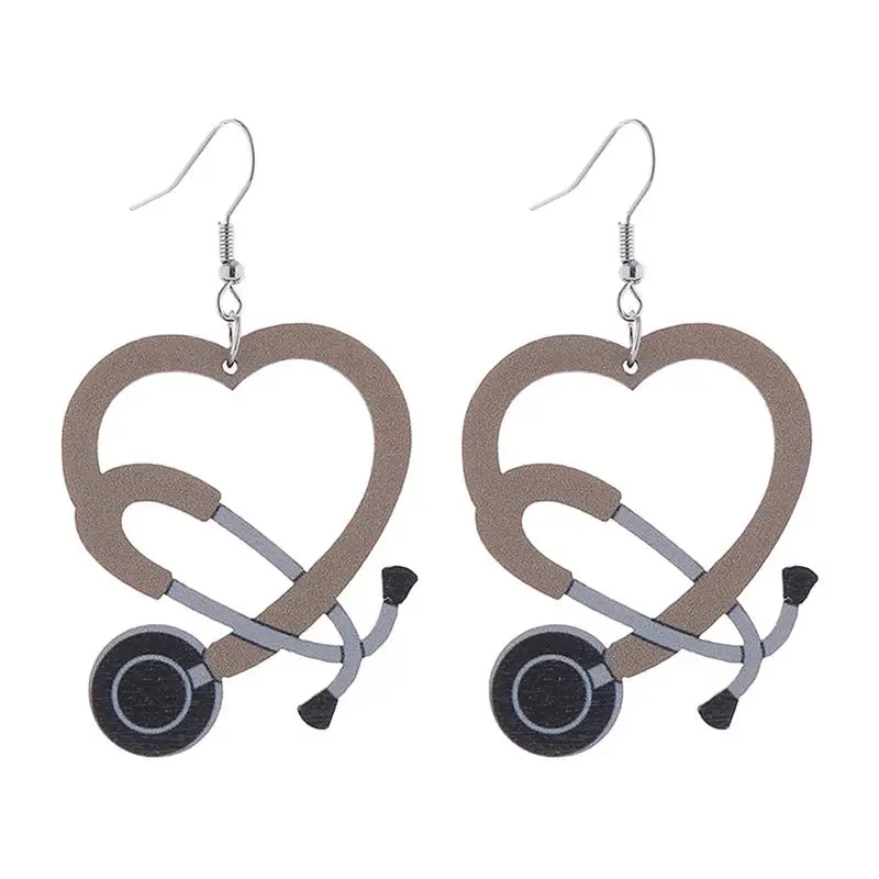 Heart Stethoscope Earrings Stethoscope Love Earrings For Women Cute And Stylish Look Jewelry Decoration Tool For Weddings