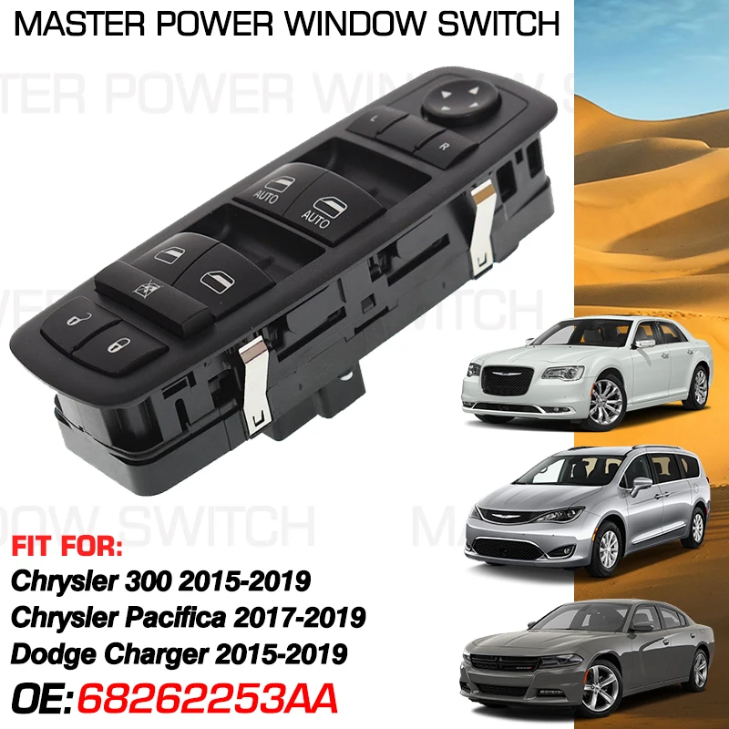 Master Power Window Switch 68262253AA 11 Pins For Chrysler 300 Chrysler Pacifica Dodge Charger 2015-2019 68262253AB DWS1896