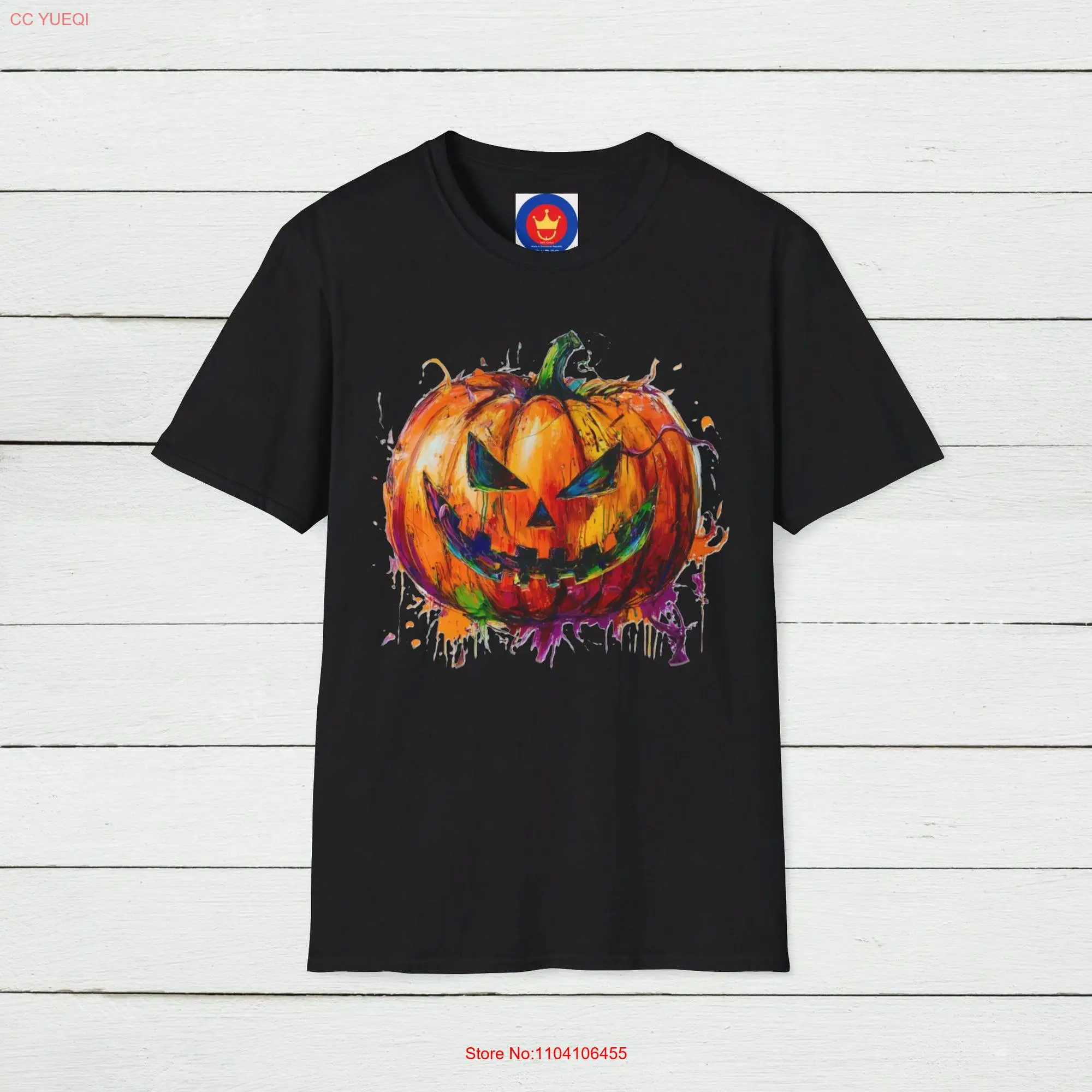 Pumpkin T Shirt Colorful Halloween Autumn Cute Fall For Spooky Season  long or short sleeves