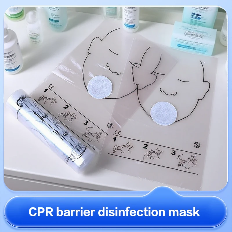 

30PCS Portable Breathing Mask Disposable CPR Training First Aid Resuscitator Mask CPR Face Shield Roll Rescue Kit Tool