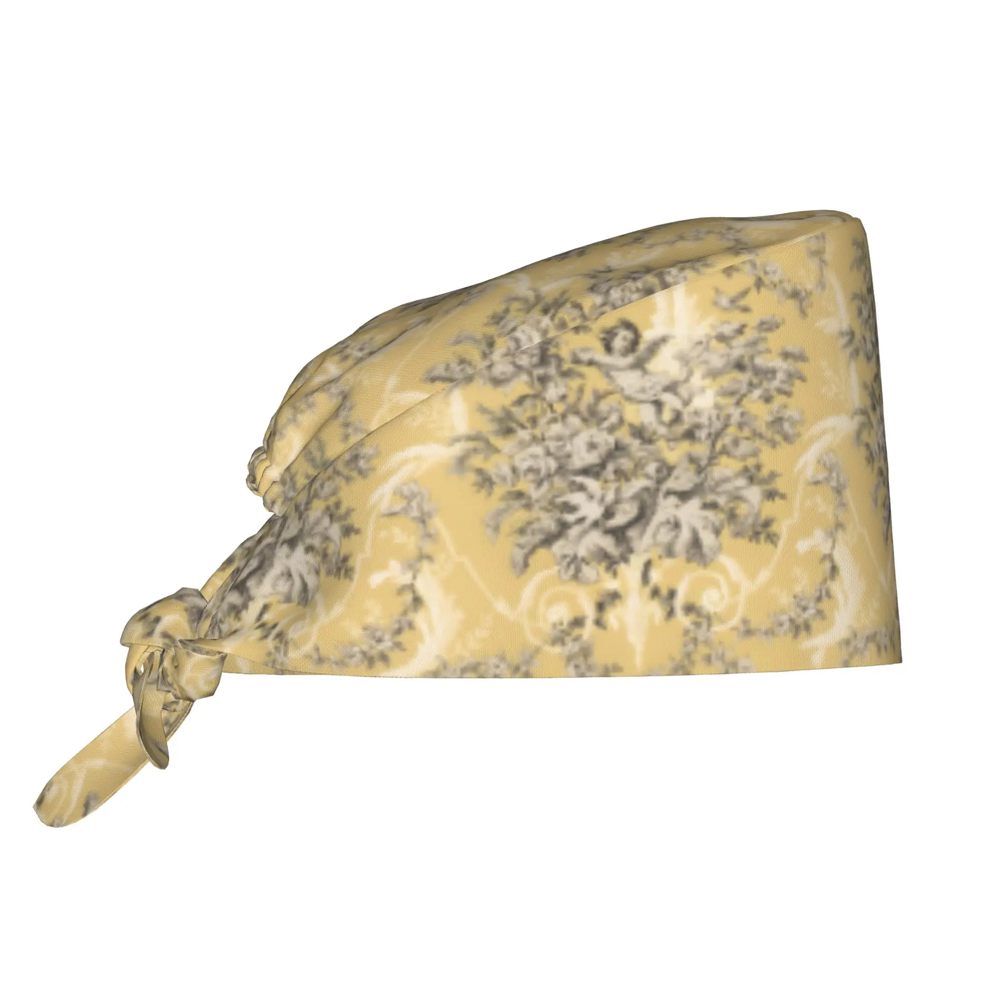 French Toile De Jouy Working Cap Surgical Hats Antique Traditional France Art Operating Room Cap Nursing Cap Lab Works Hat