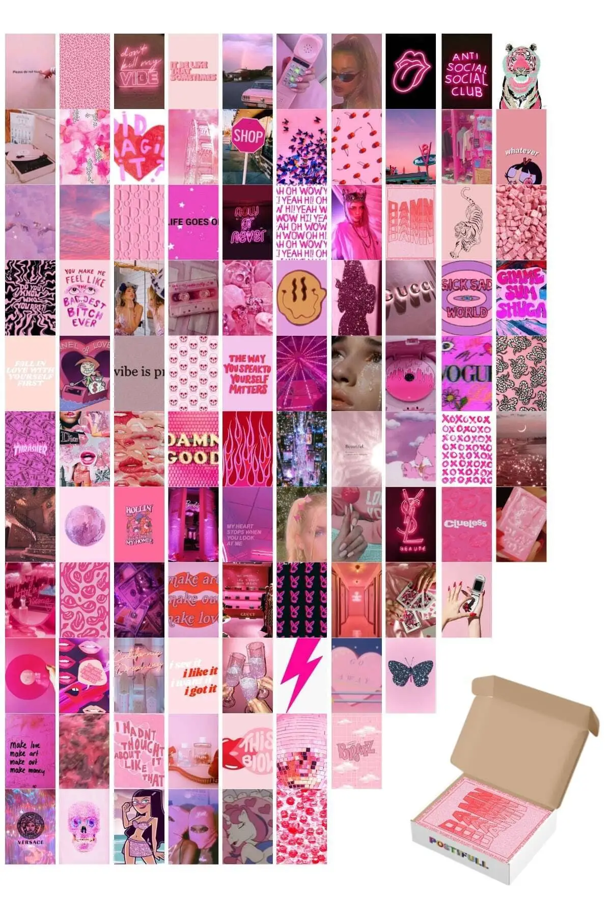 

Dark Pink Themed Poster Set-Collage Set-100 Pcs-Coated Paper-10cm * 14cm-Boxed Set