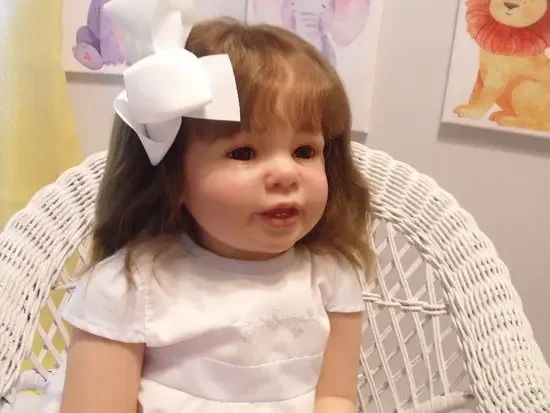 Customized limited Supply 28inch Reborn Baby Katie Marie With Hand-Rooted Hair Already Finished Doll With Different Dress