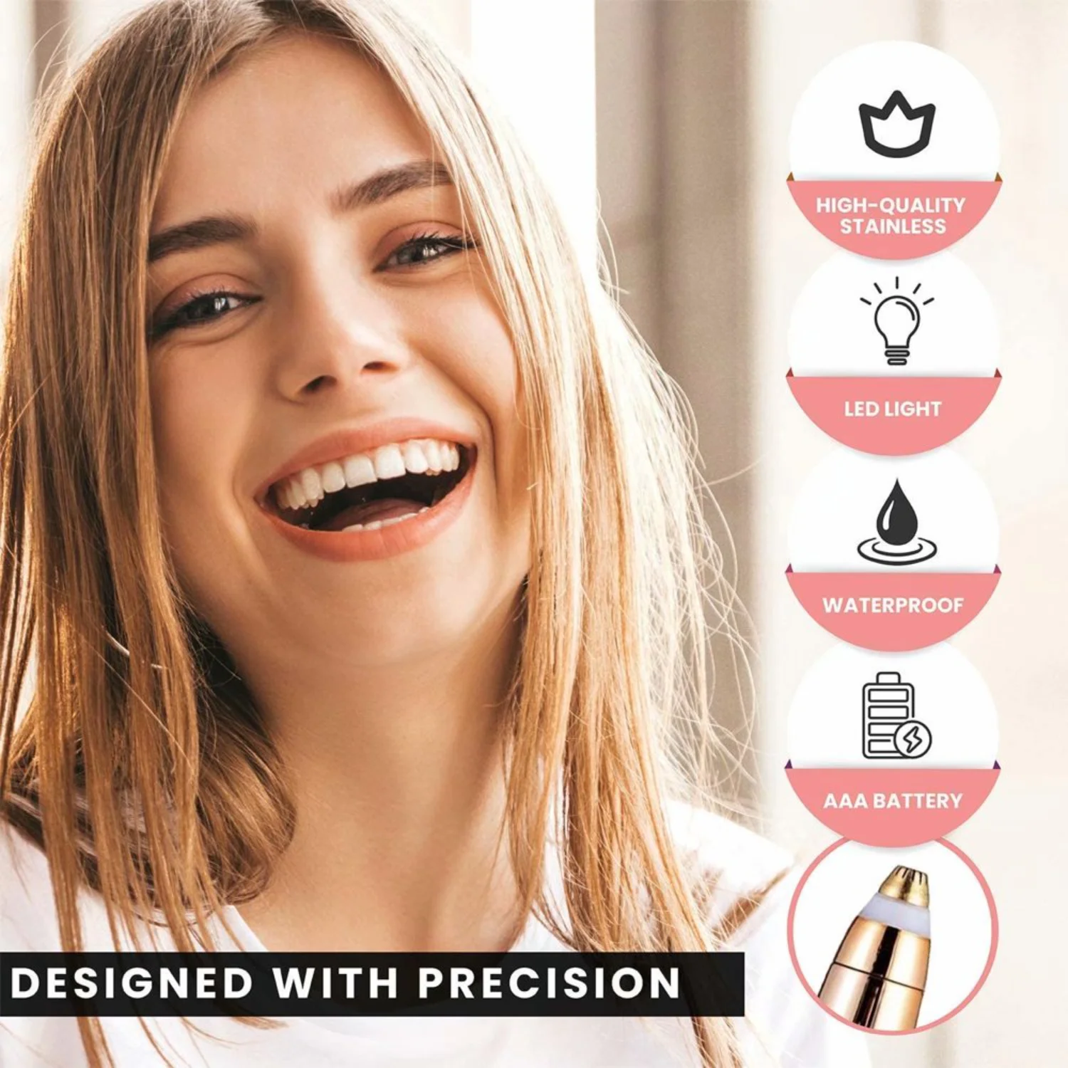 مزيل وتشذيب شعر الحواجب - ماكينة إزالة شعر الحواجب الكهربائية النسائية لتنعيم وتشكيل الحواجب - ماكينة حلاقة محمولة للحواجب