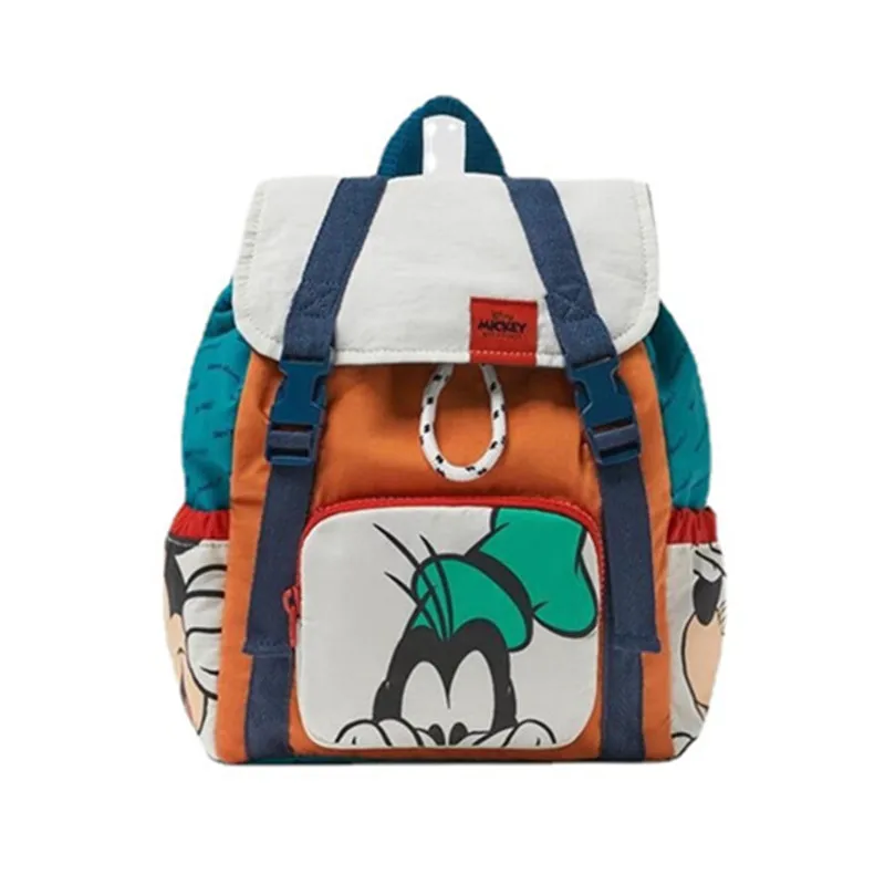 Sac à dos en toile de dessin animé Disney pour femmes et filles, sac d\'école Minnie Mouse, grande capacité, mode Mochila