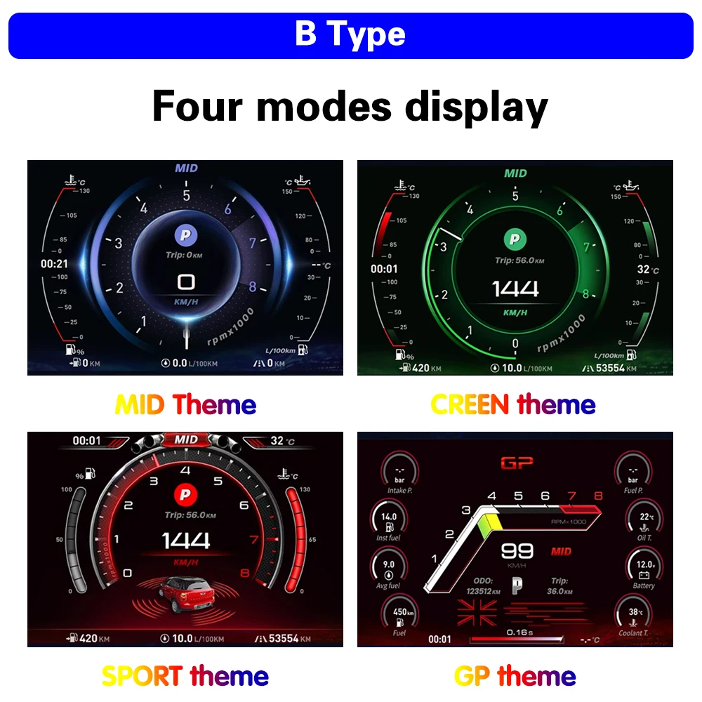 مجموعة الأدوات الرقمية لسيارات BMW Mini Cooper F54 F55 F56 F60 2014-2023 LCD لوحة القيادة عداد السرعة نظام قمرة القيادة الافتراضي لينكس #3