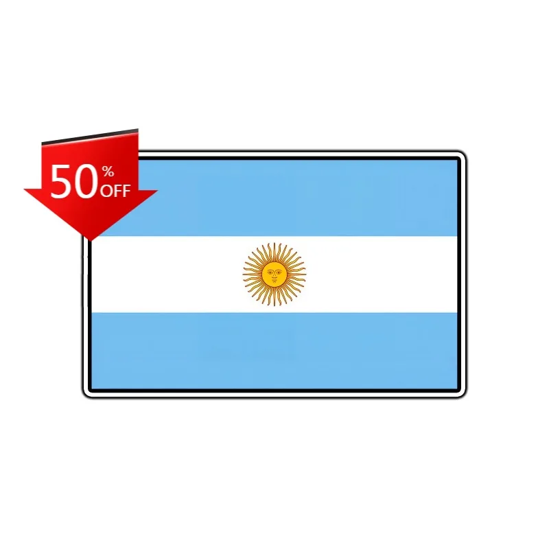 

Argentina Flag World Country Sticker Waterproof Vinyl Decal Die-cut Car Laptop Bumper Window Trunk Windshield