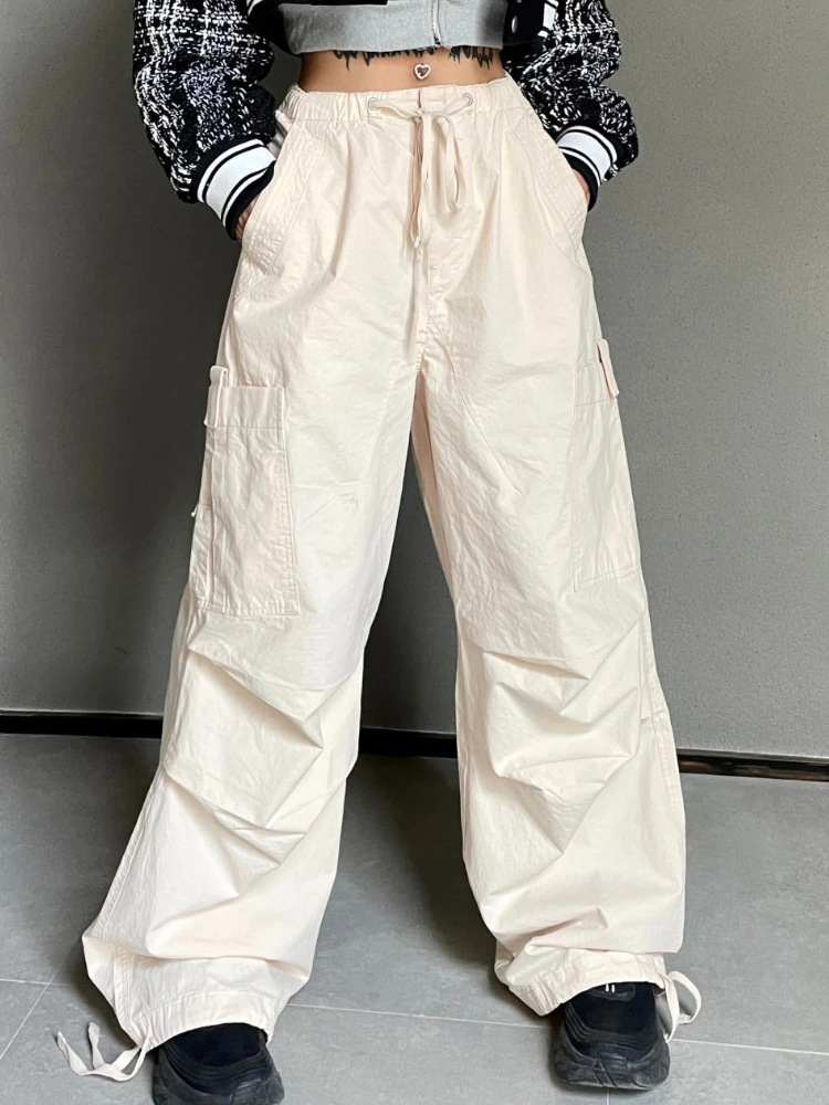 

High Street Fashion Cargo Pants Women Pockets Hip Hop Vintage Baggy Pants Female High Waist Korean Style Casual 2023 Summer New