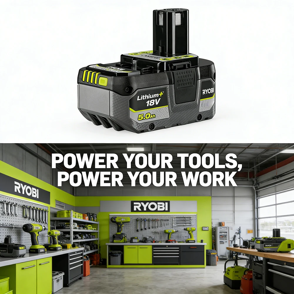 DIY Power Solution: 2026 RYOBI ONE+ 18V 5.0/6.0/8.0Ah Rechargeable High Capacity Battery for Home Garden Cordless Tools