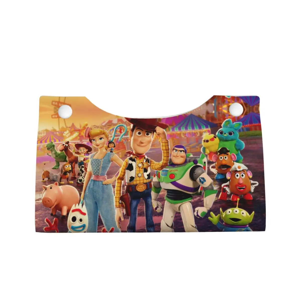 Custom Animated Toy Story Tissue Box Holder Rectangular Cartoon PU Leather Facial Tissue Box Cover for Car Office