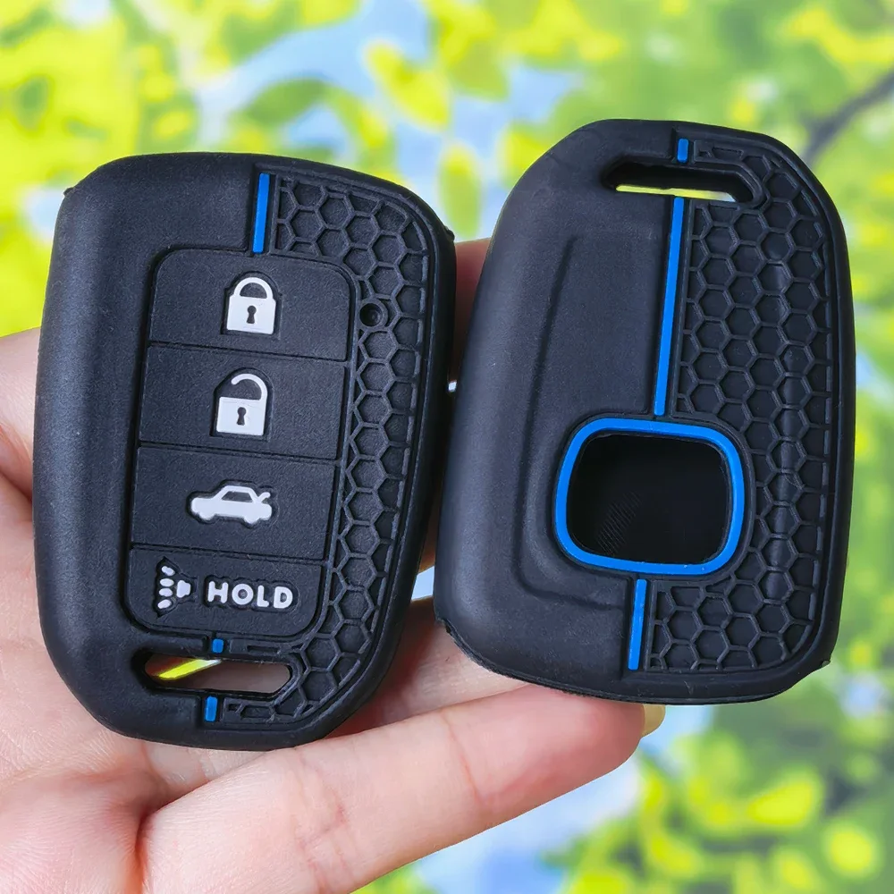 Ergonomic Grip Silicone 4‑Button Key Case For Honda GREIZ Civic City XRV Vezel Soft Remote Car Key Fob Protective Shell Cover