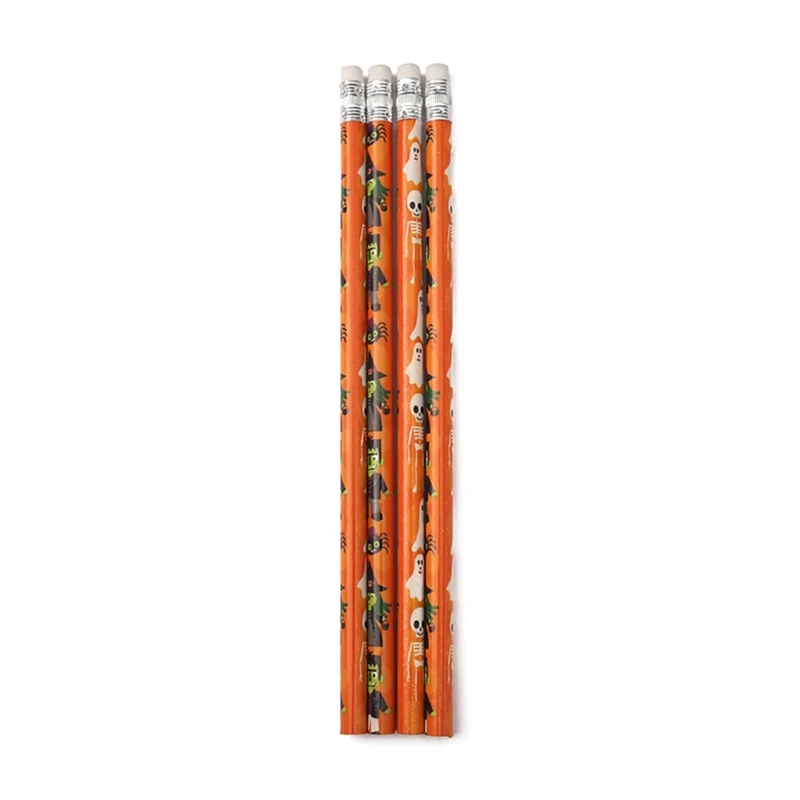 QX2B 6/12PCS Halloween Pencil with Erasers for Halloween Party Favor Gift Bag Fillers