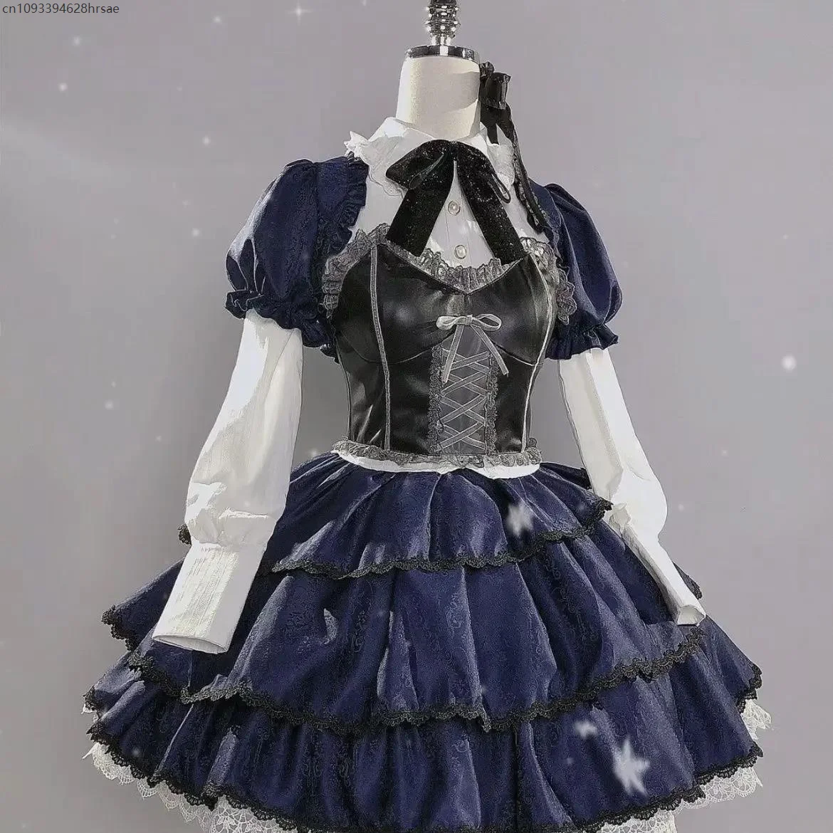 

Gothic Dress Takanashi Rikka Cosplay Animation Japan Dark Stripes In The Second Disease Also Want To Fall In Love Cos Clothing