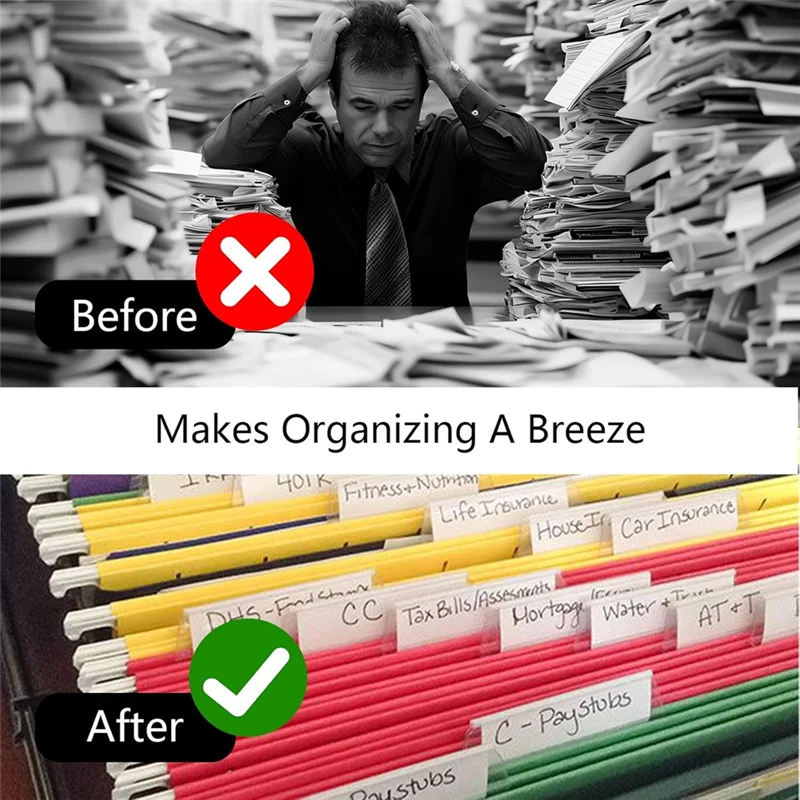 Label Folder Gantung Profesional 50 Buah Dengan 50 Lembar Isi, 2 Inci Untuk Label Folder Gantung