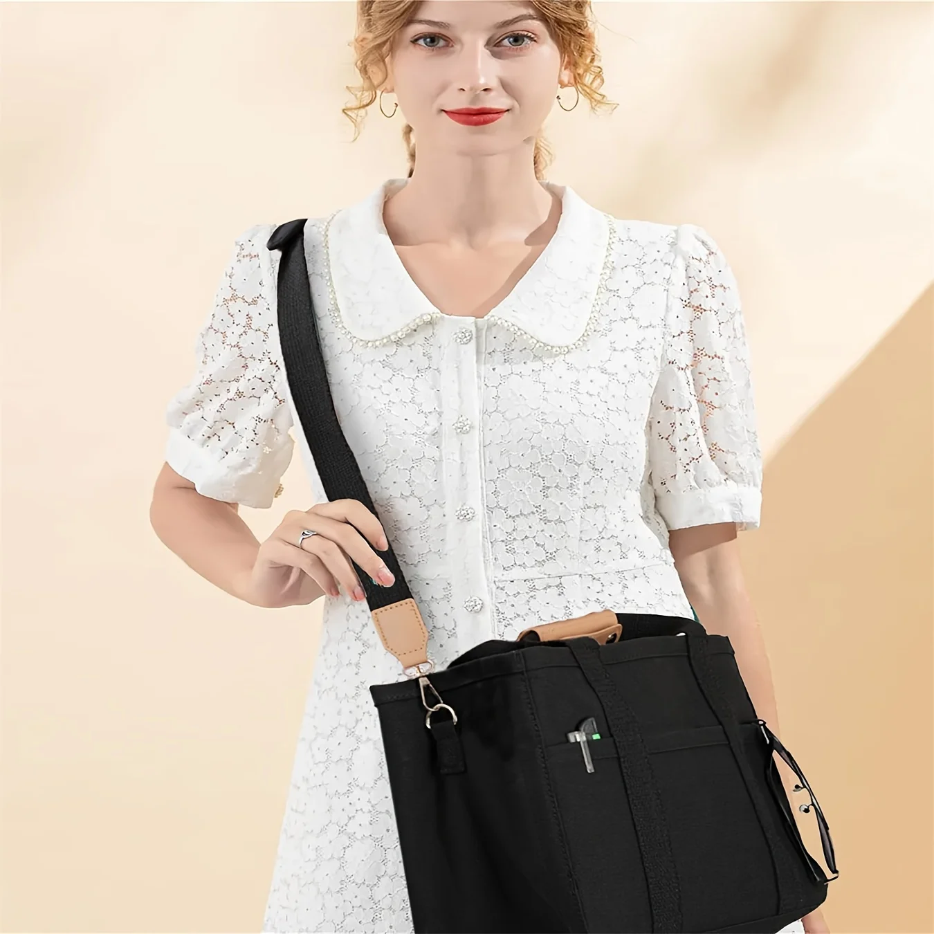Women\'s Bag Canvas Large Capacity Multi Tote Handbag Layer Function Crossbody Bag Women\'s Handbag Shopping