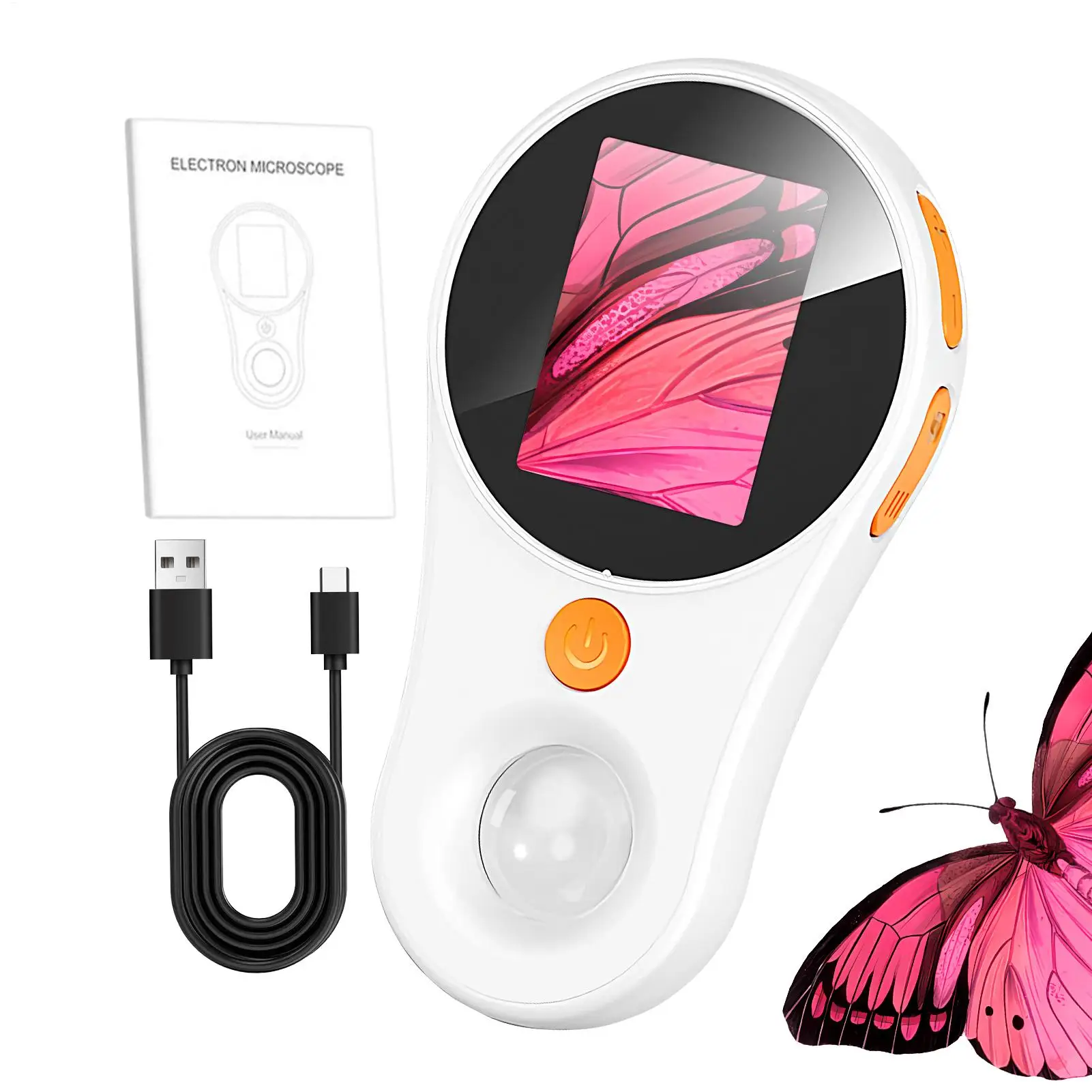 

Ручной цифровой микроскоп, цифровая увеличительное стекло, портативная лупа с подсветкой, 2,0-дюймовый IPS цветной экран, 200 Вт, пиксель 500X