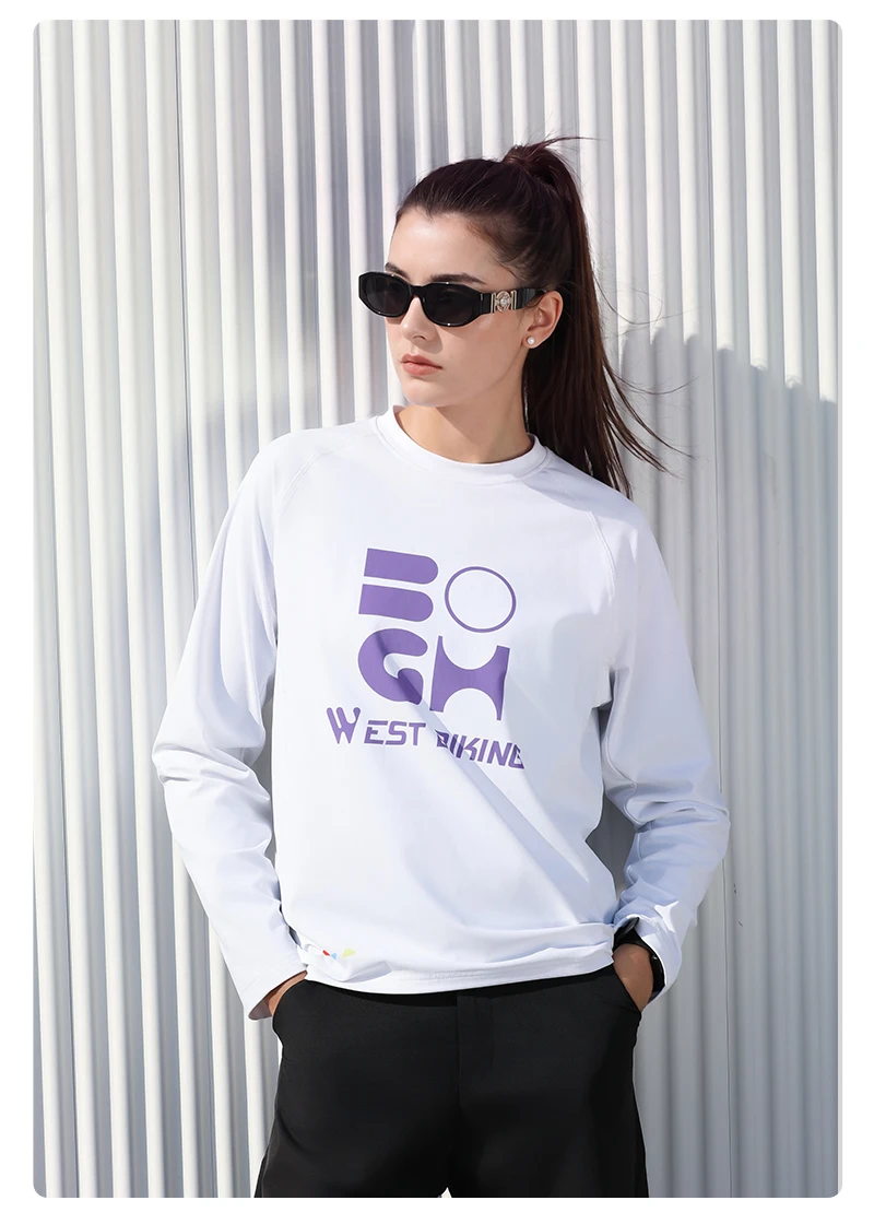 WEST BIKING Herren-Radtrikot mit langen Ärmeln, Frühling/Herbst, schnelltrocknend, Unisex-T-Shirt, lässiges Sportoberteil für Pendler, Laufen und andere Sportarten. – Detail 15