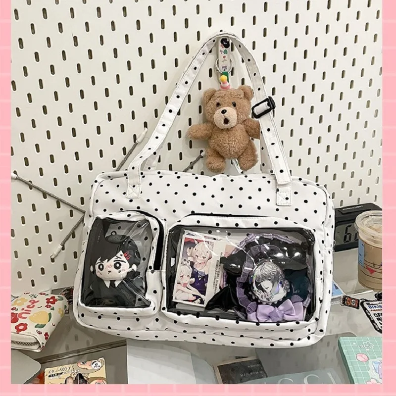 Japanese Harajuku Ita Bag For Women Transparent Spot Itabag High School Girls Uniform Jk Crossbody Shoulder Bag Preppy Handbag