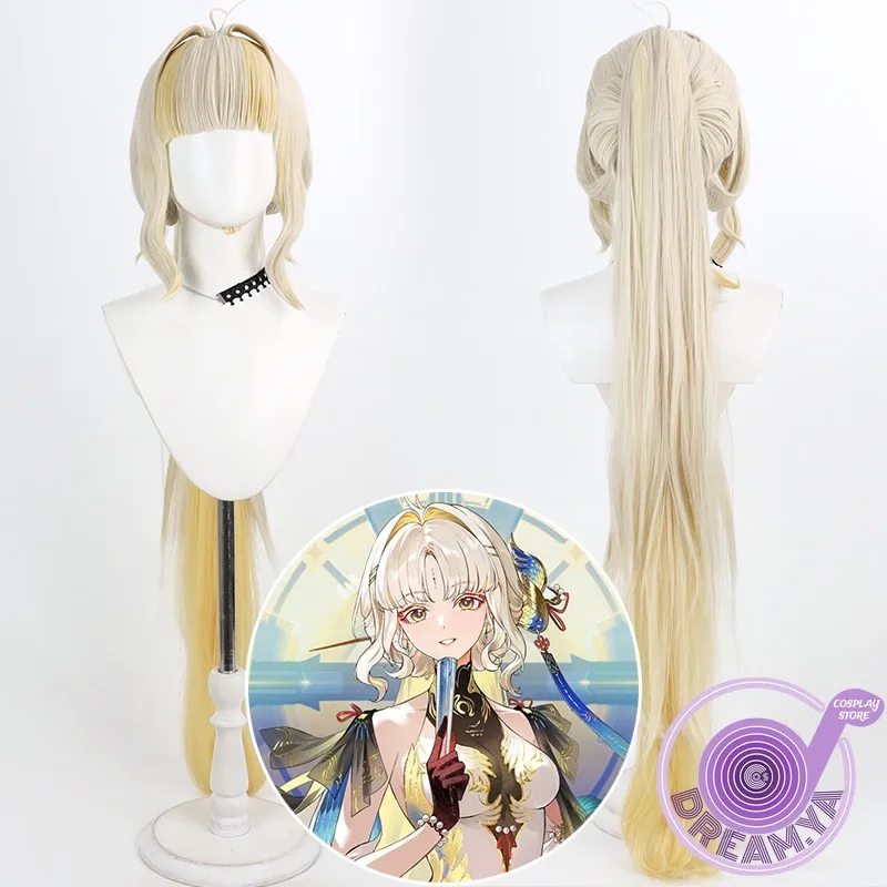 Suisui Cosplay Wig Wuthering Waves Blonde Yellow Mixed Long Heat Resistant Synthetic Hair Halloween Party Role Play Carnival