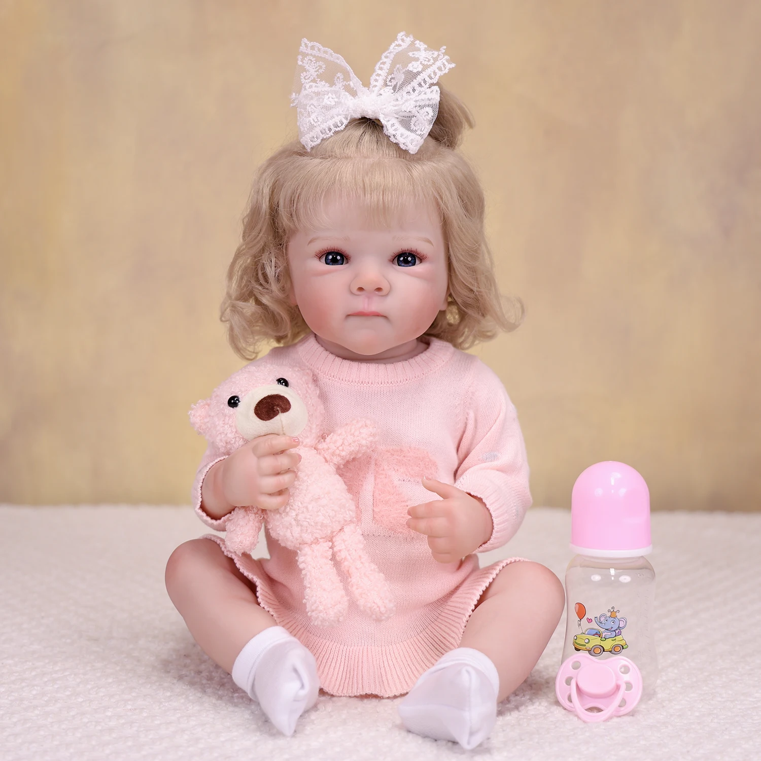 

KEIUMI 18 Inch Reborn Baby Doll Realistic 3D Skin Rooted Hair Visible Veins Newborn Girl Toy Collectible Children Gifts