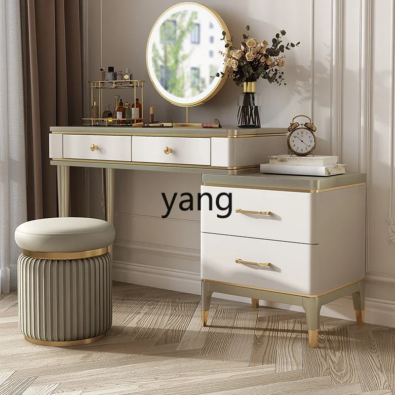 

LHH light luxury solid wood dresser storage cabinet integrated TV cabinet advanced simple dressing table