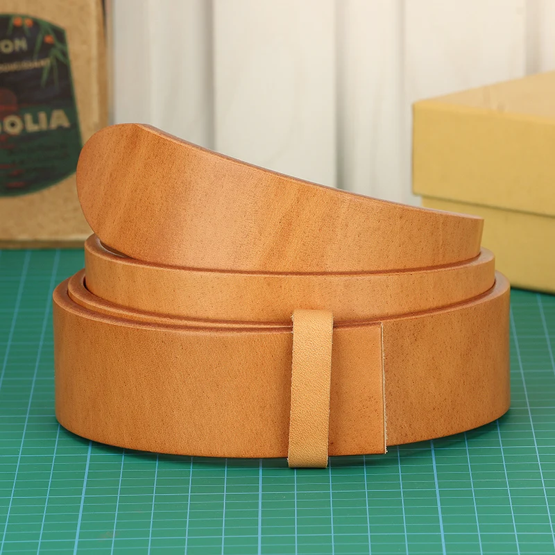 Genuine Leather Belt Without Pin Buckle for Men