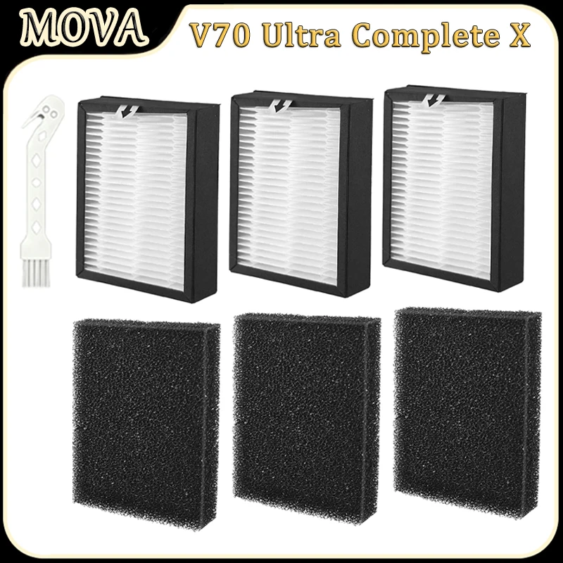 For MOVA V70 Ultra Complete X Robot Vacuum Cleaner Accessories HEPA Filter Sponge Replacement Parts