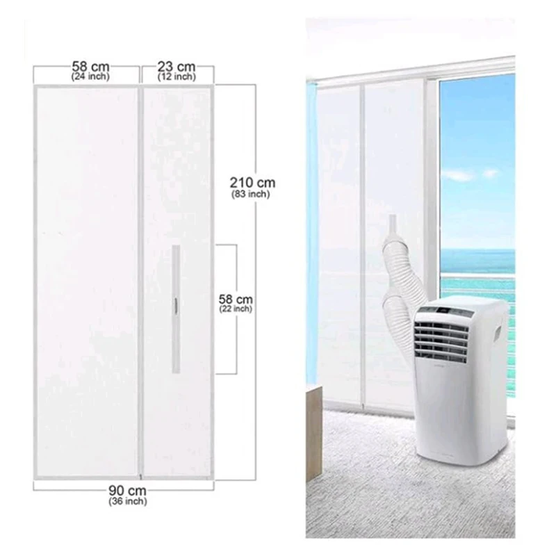 3/4/5 Meters Portable Air Conditioner Hot Air Lock Window Seal Cloth Plate Flexible Cloth Sealing Plate Air Conditioner Window