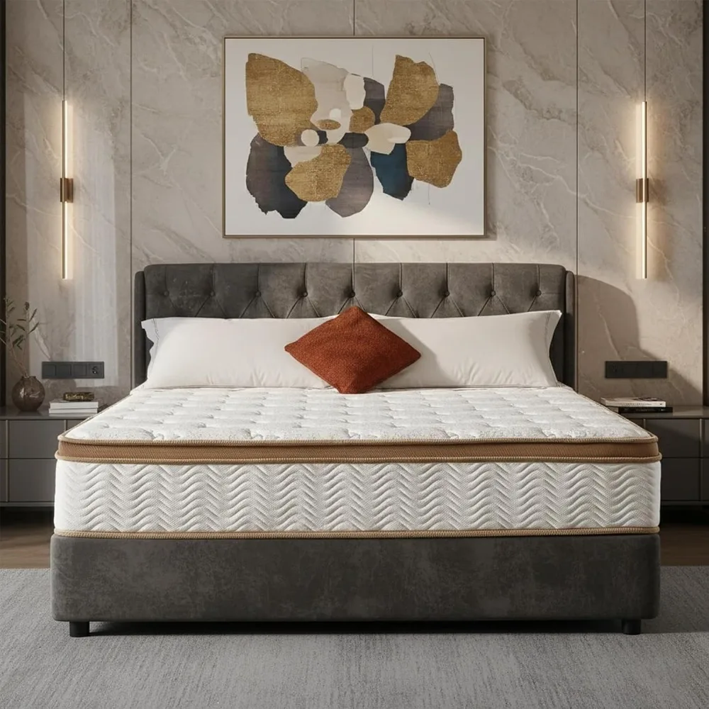 12 Inch Full Mattress, Fiberglass Free Hybrid Gel Memory Foam Mattress in a Box, Medium Firm Bed for Cooling Sleep, Customized