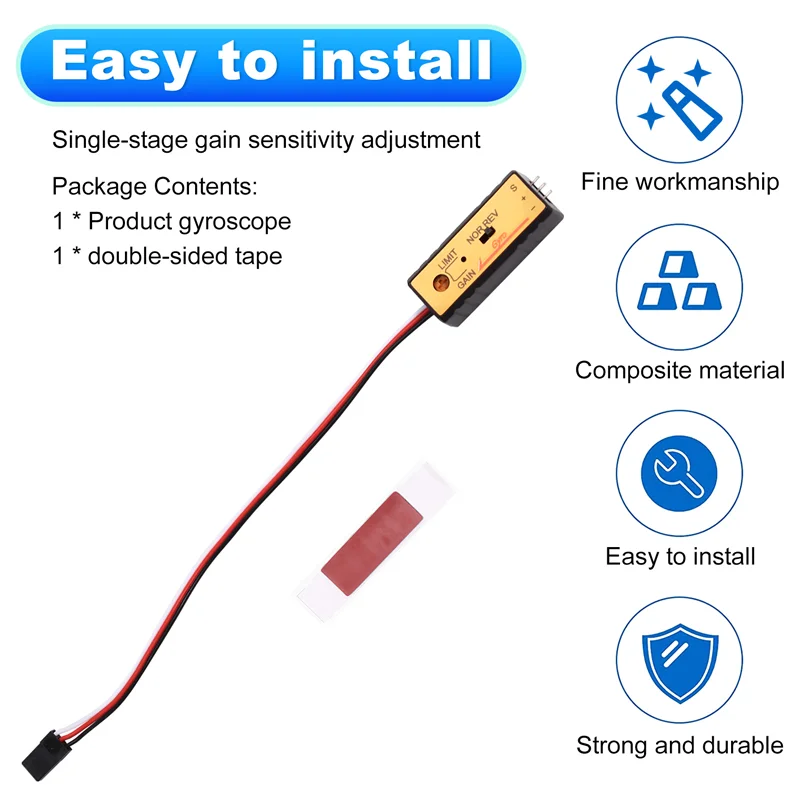 A25P Compact 4.8V-6V Gyro Module For Precision Drift Control In Small RC Cars And Ships