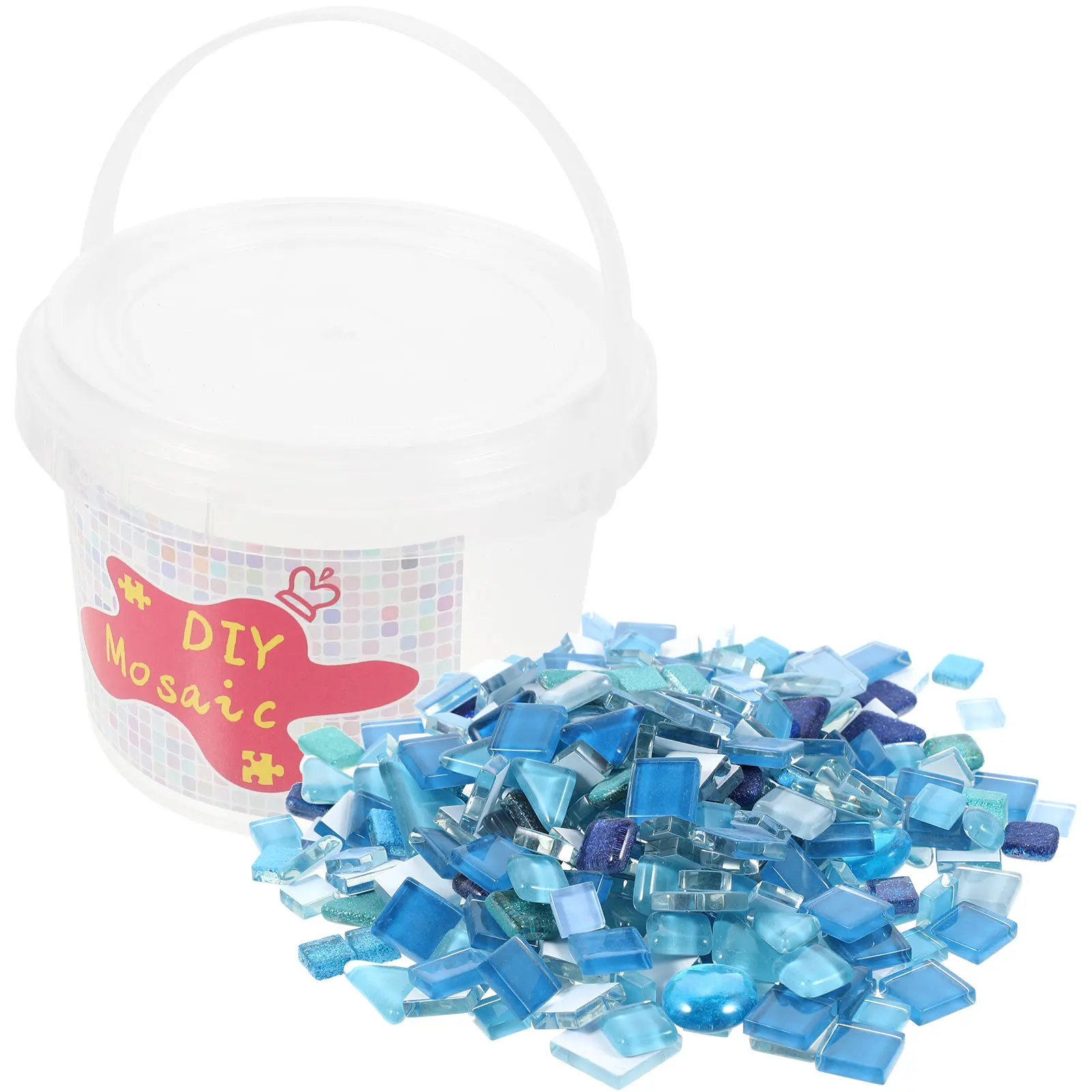 

Набор мозаичной декоративной плитки: 1 ведро, гладкие разноцветные стеклянные элементы ручной работы для декора дома, свадьбы, Рождества