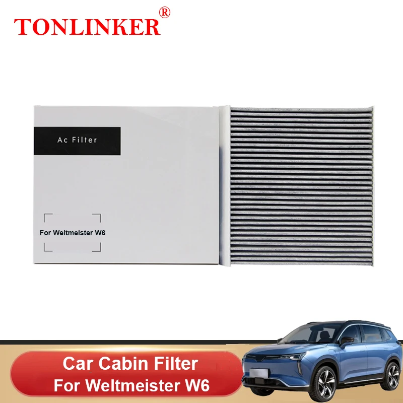 

TONLINKER Car Cabin Filter For Weltmeister W6 65kWh 75kWh TZ180XS18 2021 2022 2023 Activated Carbon Filter PM2.5 Car Accessories