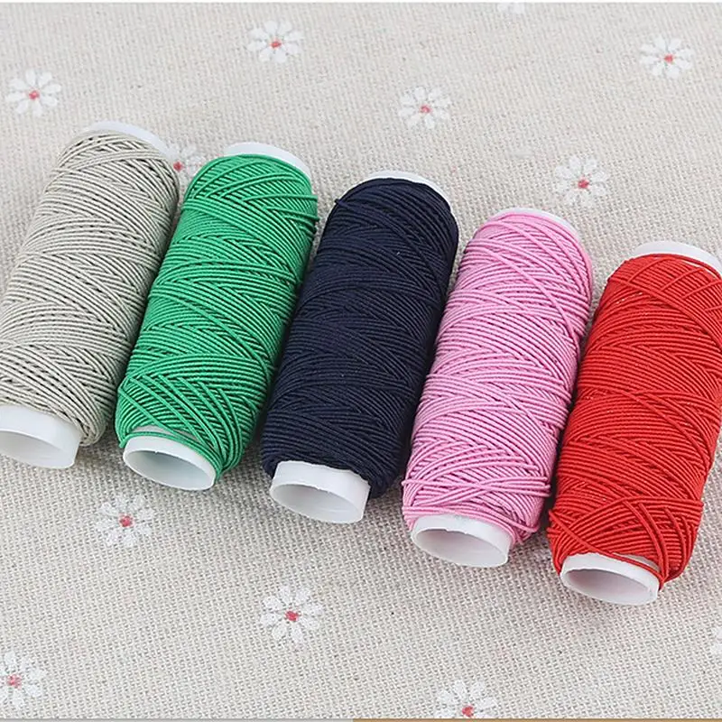 2/3 Roll Colorful Elastic Threads For Sewing Machines 0.5mm High Elasticity Embroidery Sewing Thread DIY Hand Sewing Accessories