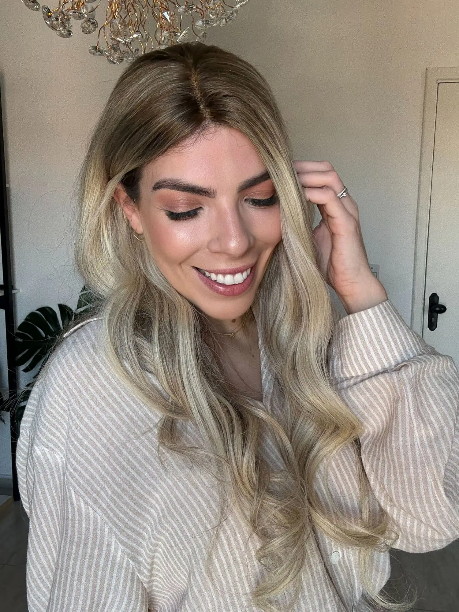 العصرية شعري الطبيعي 13x4 أومبير الرماد شقراء الجسم موجة الدانتيل الباروكة الأمامية مع جذور بنية شعر مستعار مقاوم للحرارة 24 بوصة أعلى بيع #2