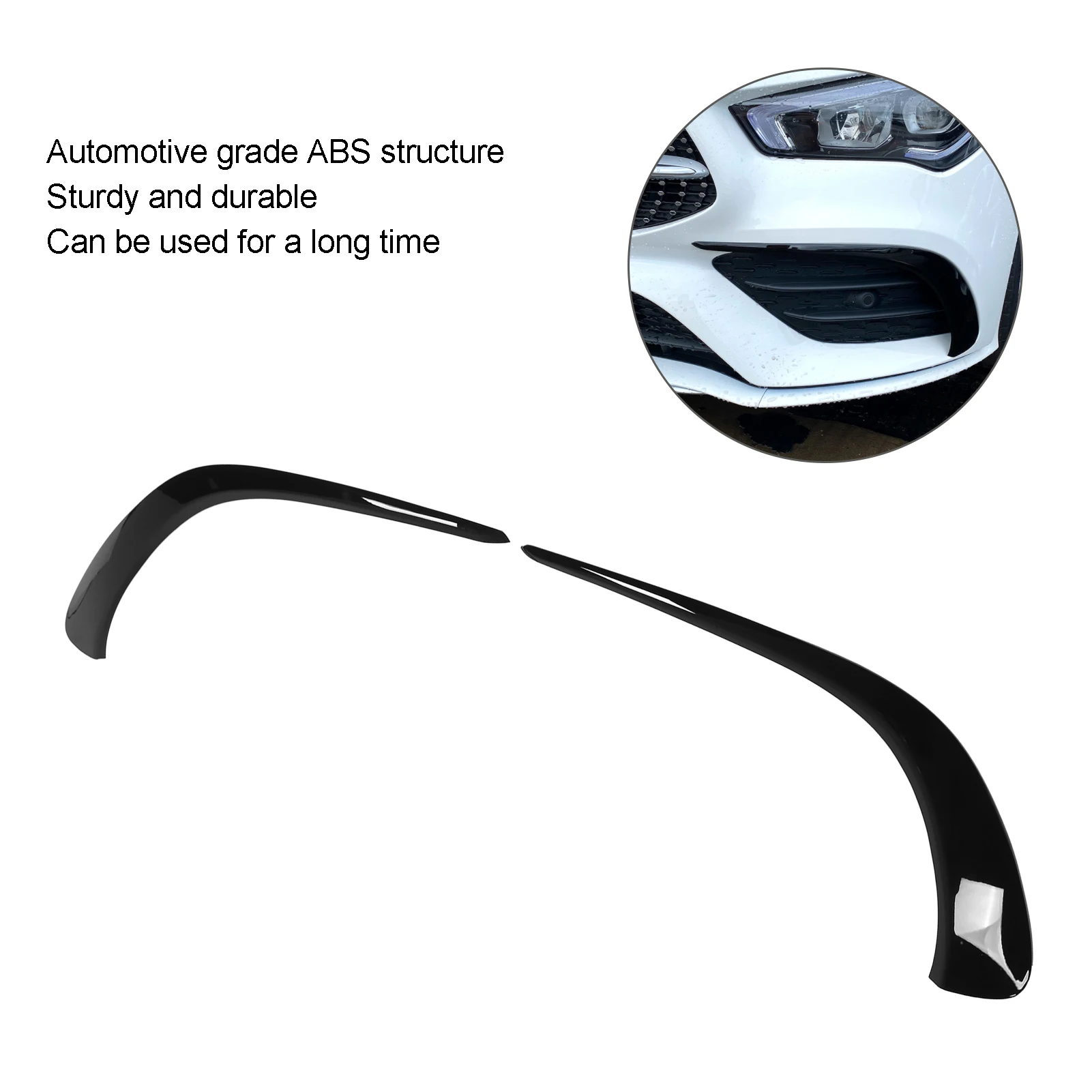 Front Bumper Splitter ABS Bright Black Replacement for Mercedes Benz CLA Class 2019+ Front Bumper Splitter Replacement