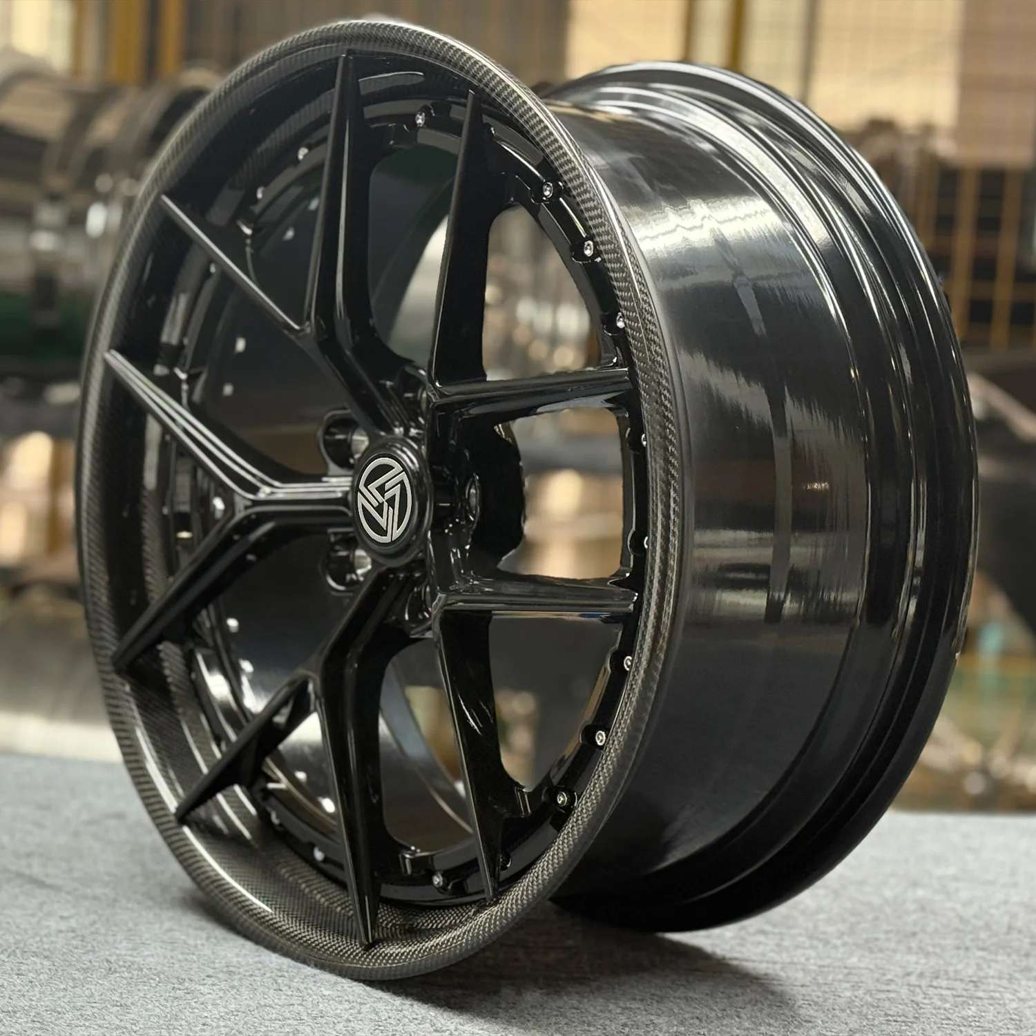 XL 2-Piece Carbon Fiber Wheel Deep Dish Concave Alloy Car Rim Custom Forged Racing Car Wheel 5x114.3 5x120 5x112 Wheels
