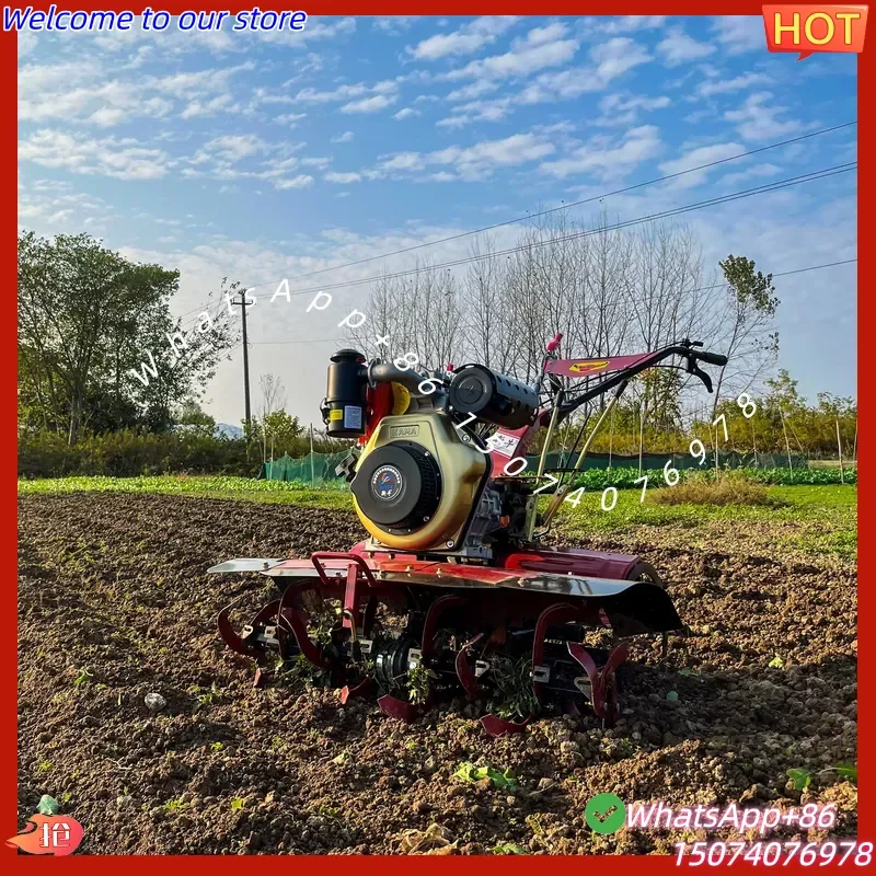 2026 Mini Self Propelled Cultivator Small Plough Machine Engine Power Tiller