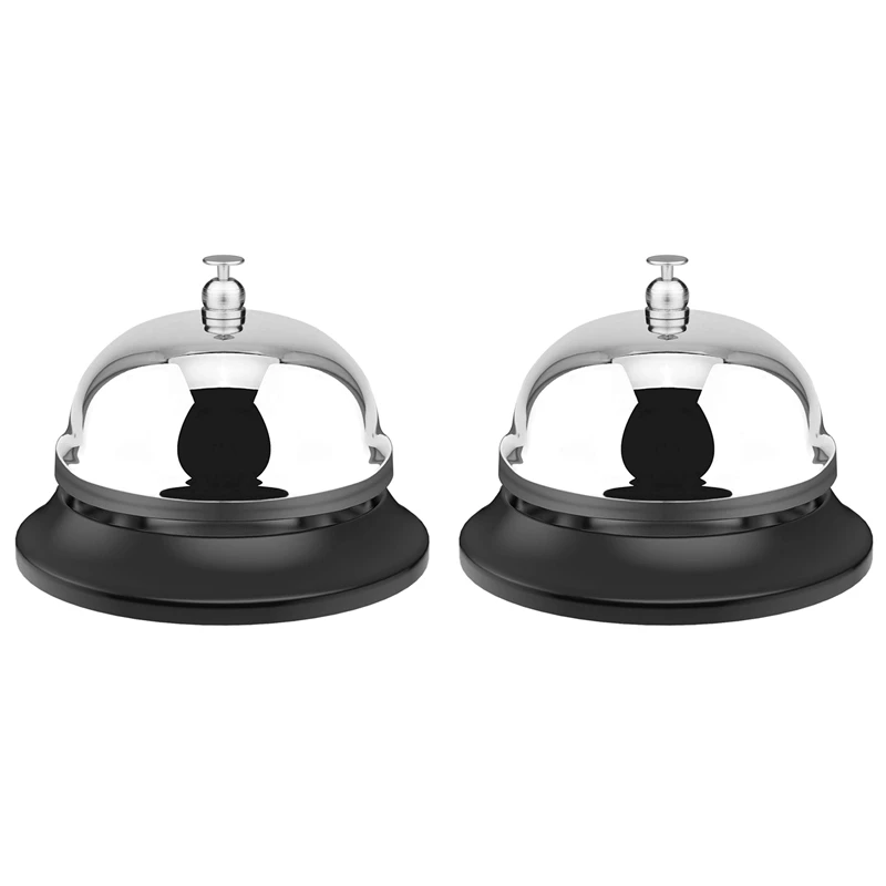 

2X Large Bell, 10Cm Inches In Diameter, Table Bell With Metal Rust-Proof Structure, Desk,Teacher's Classroom Bell,Silver