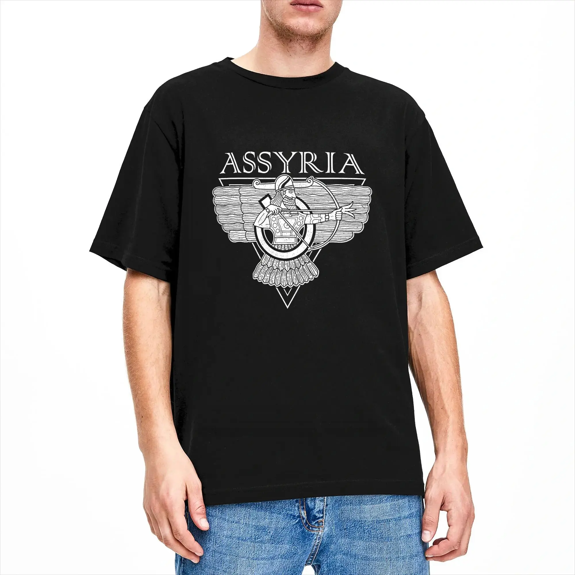 Assyrian Ashur Parsy ancient Mesopotamia Iraq Iran ancestry T Shirt Beach Men's O Neck Clothes Short-Sleeved Y2K Basic Tshirt