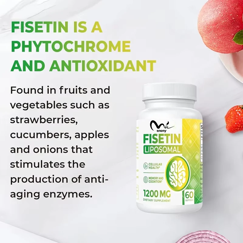 

Fisetin 1200mg liposome 98% pure Fisetin polyphenol antioxidant immune healthy aging cognitive support non genetically modified