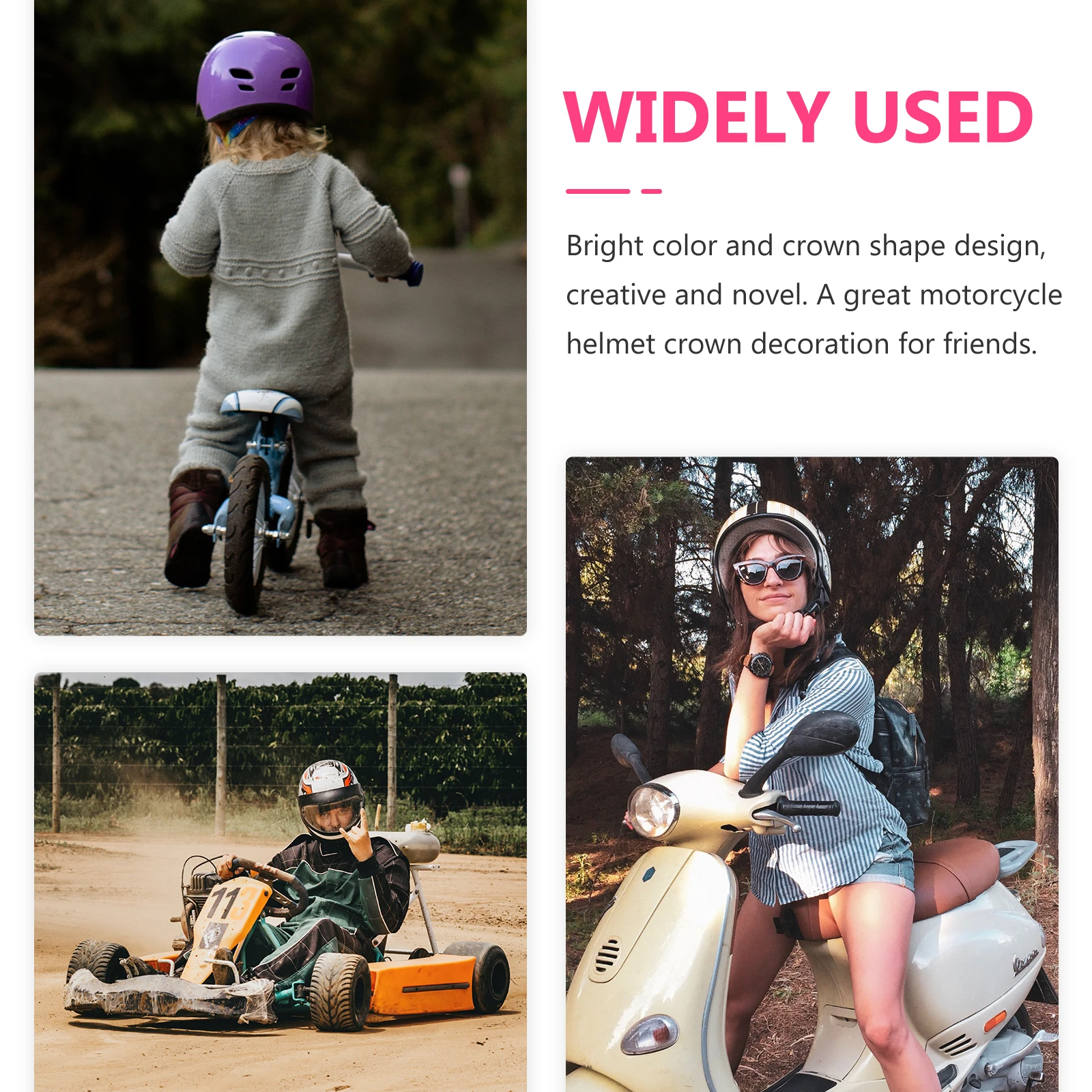 

1pc Decoration Silicone Motorcycle Ornament Suction Cup Horns Stretchable Durable Bright Color (Rosy)