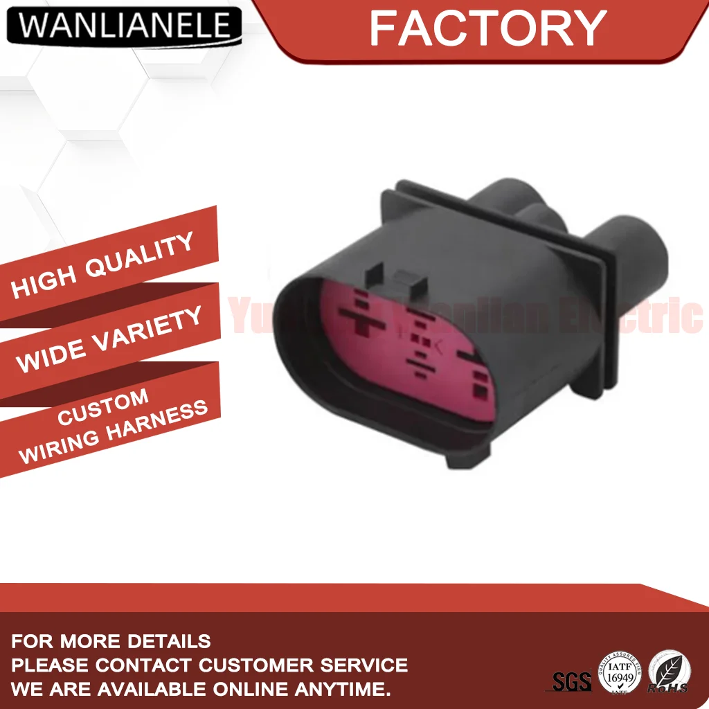 50 Sets 1J0906444 4 Pin Radiator Fan Connector Replacement for VW Audi Skoda Seat Flat Connector Housing Plug Pigtail Harness