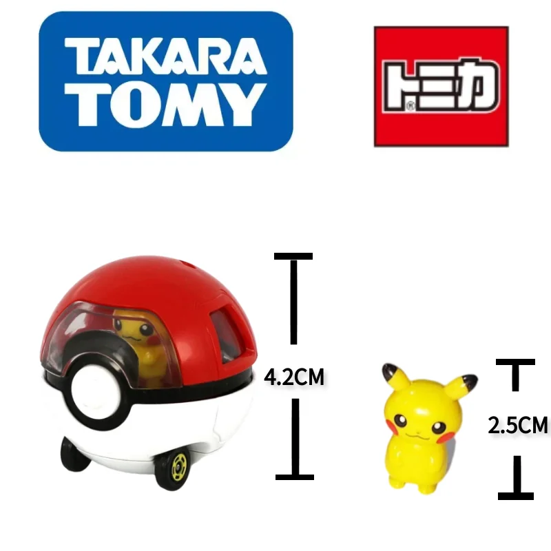 TOMY Takara  Kawaii Pokemon Figures Pikachu Poké Ball Car Exquisite Model Toy Anime Collection Perfect Children Gifts