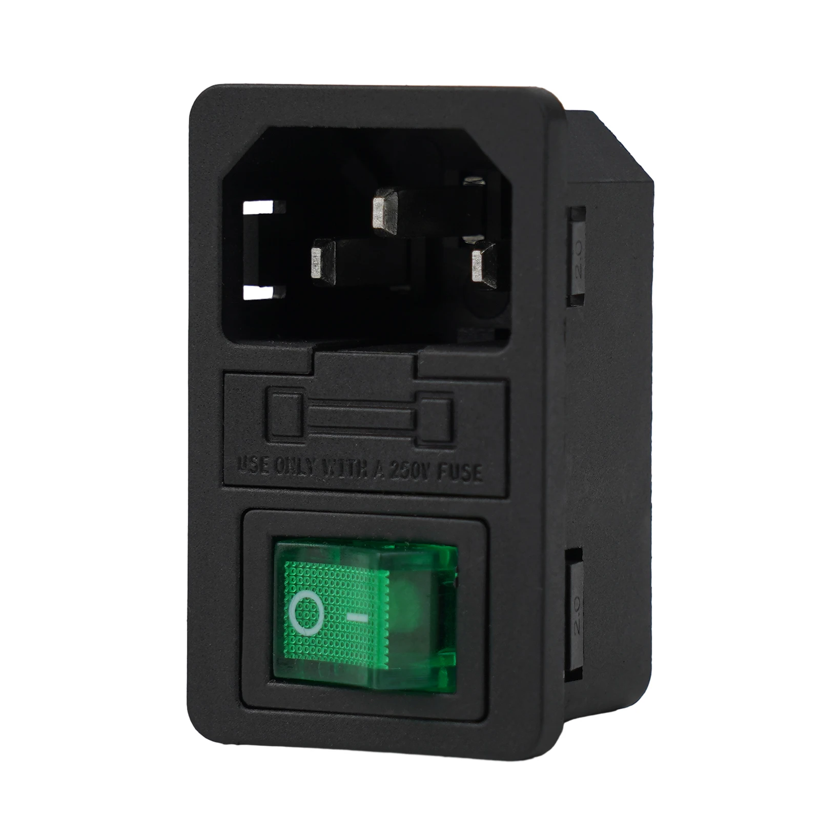 Power Socket With Switch Rocker Switch Fuse Male With Rocker PowerCord With Rocker Fuse Switch Male Silver Socket