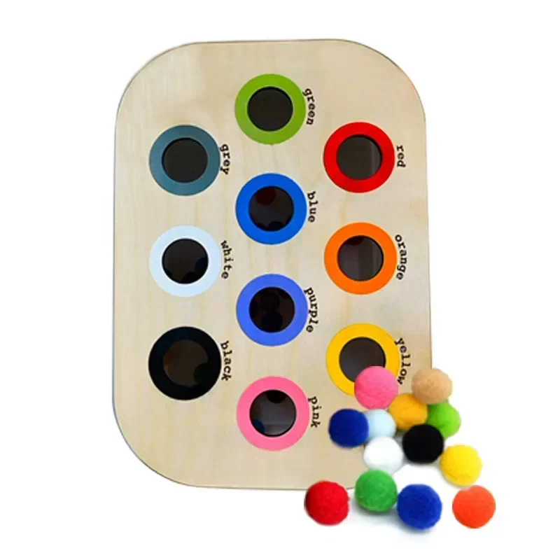 Vassoio sensoriale per bambini tavolo colore Hairball gioco piastrelle di legno Montessori giocattoli per la prima educazione giocattoli per bambini accessori educativi