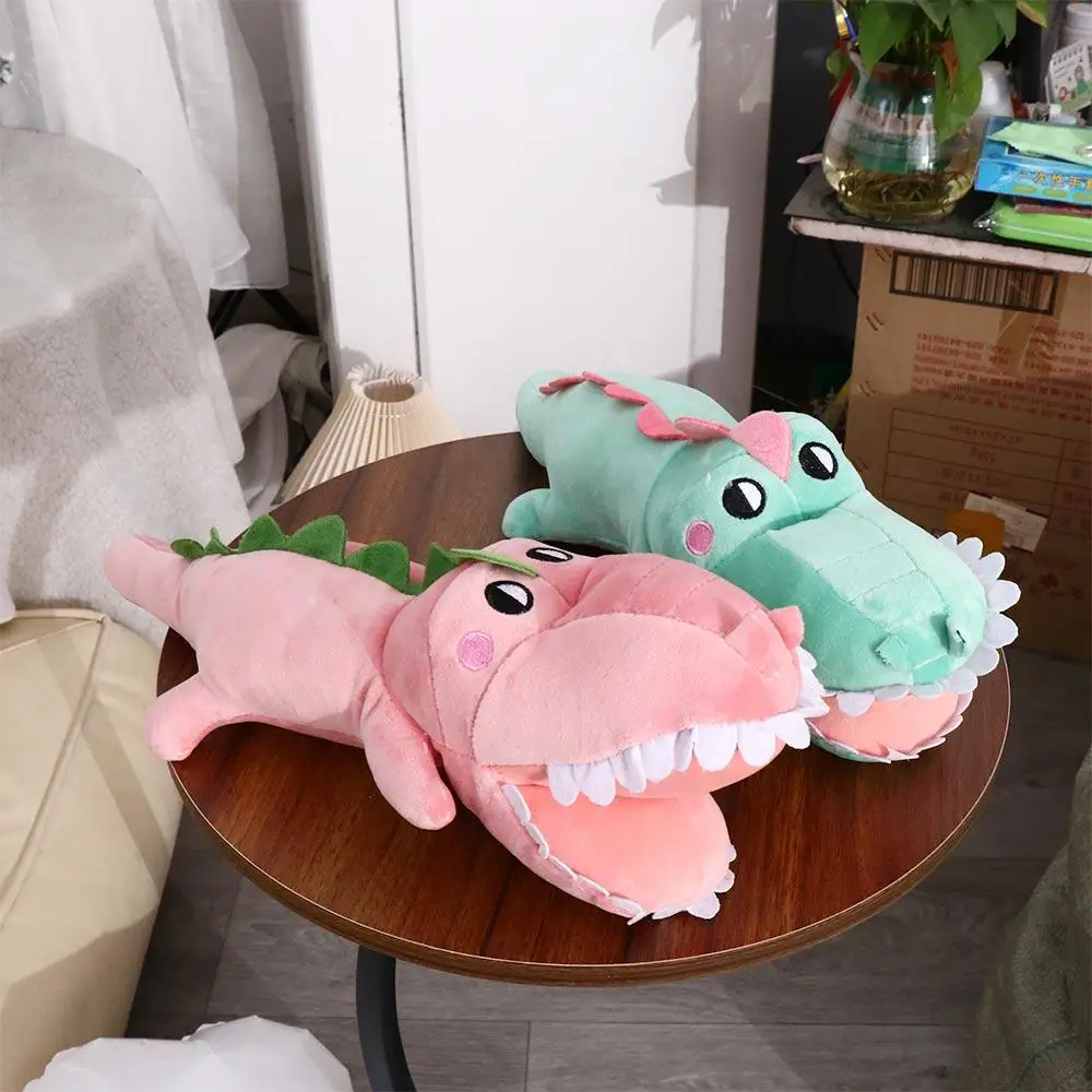 Oreiller en peluche de crocodile en peluche, jouet de dessin animé, oreillers câlins