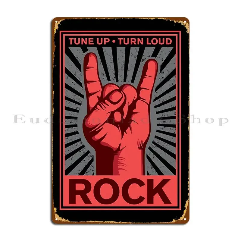 Tune Up Turn Loud Rock Pp32883 Metal Sign Vintage Pub Bar Designing Pub Tin Sign Poster