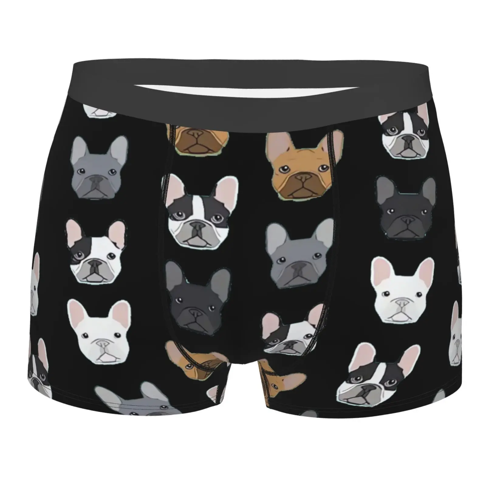 Cute Bulldog Pattern Men Printed Boxer Briefs Underwear Highly Breathable Boxer Shorts Panties Breathable Underpants for Homme