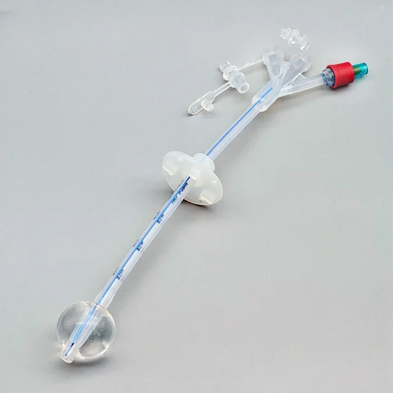 100% Medical Silicone Gastrostomy Tube Catheter, Fr24 20ml, 155mm Tube Length for Gastric Feeding