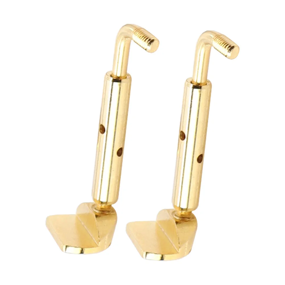 2 Pcs Violin Accessories Screw DIY Helpers Chin Rest Part Golden Zinc Alloy Helping Tools